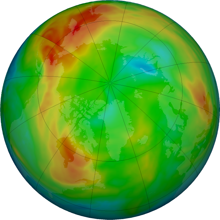 Arctic ozone map for 23 January 2022